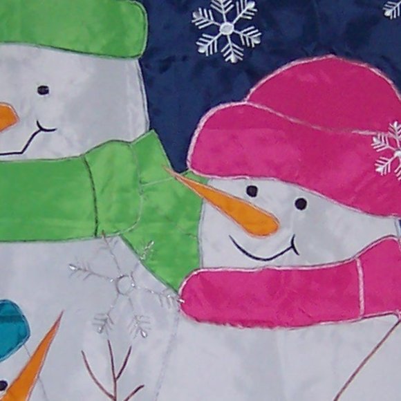 Holiday Snowman "Winter Wishes" Large House Flag - Picture 2 of 2